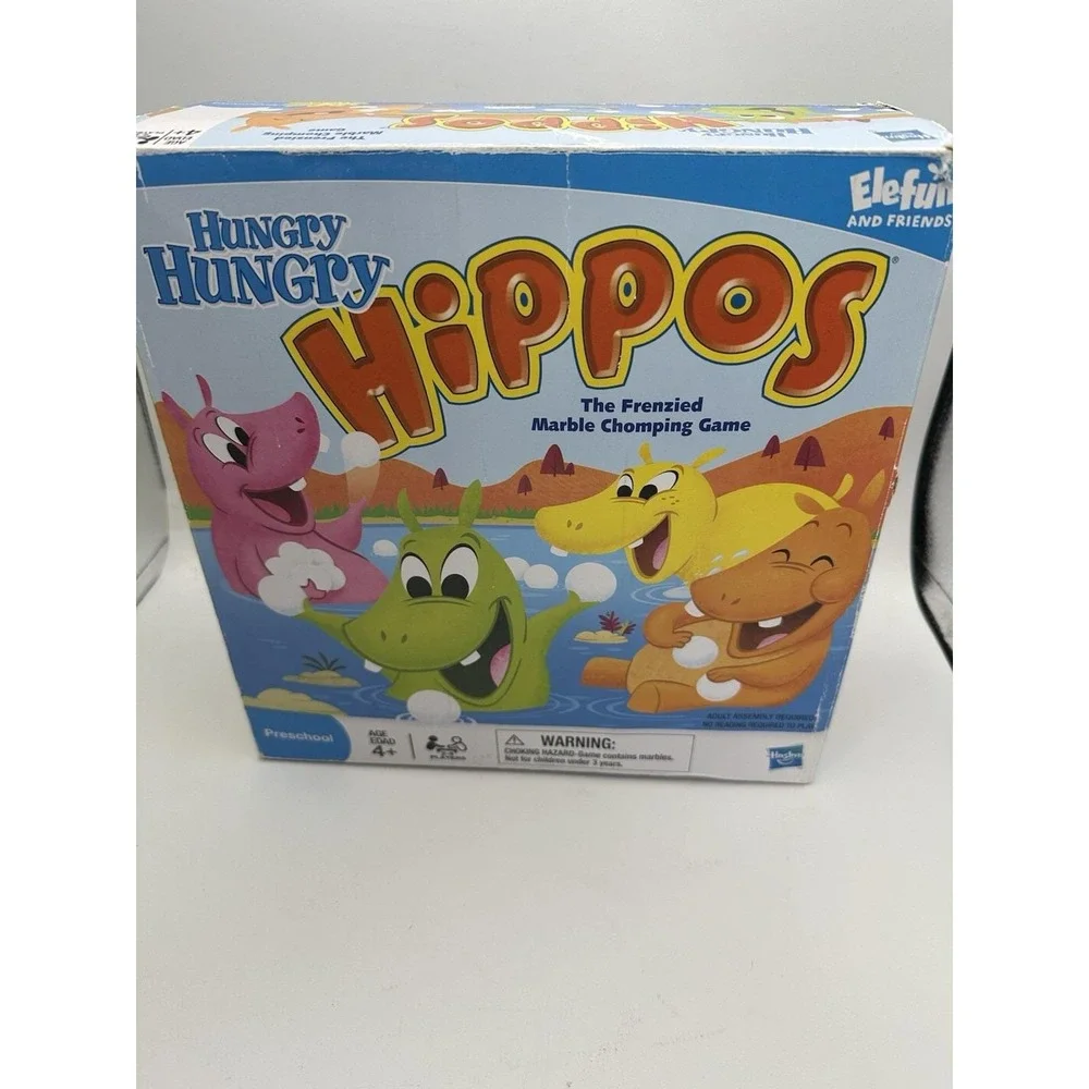 VINTAGE Hungry Hungry Hippos Game 100% COMPLETE Milton Bradley 2005